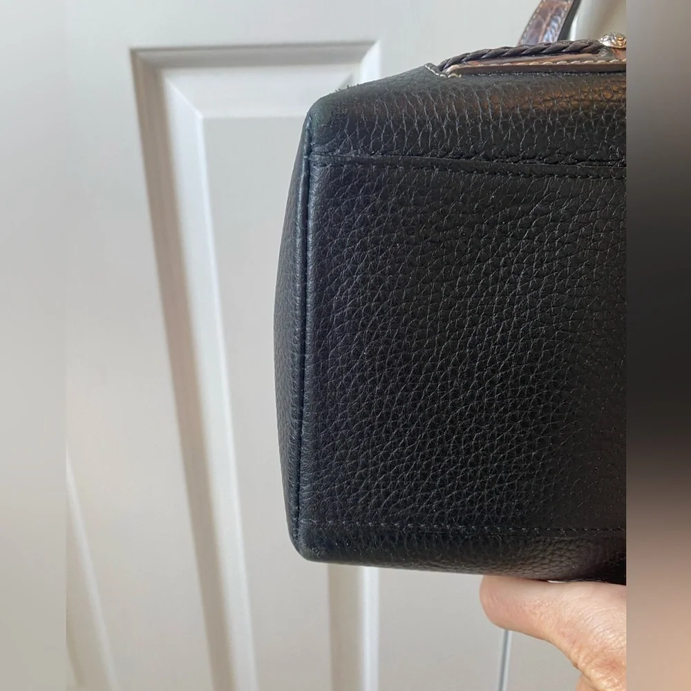 Brighton Croc and Pebbled Leather Satchel Style Handbag